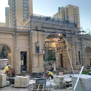 玉林 黄金麻荔枝面花岗岩小区门楼外墙干挂