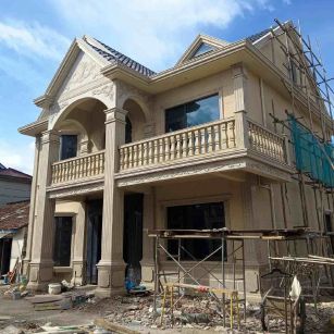 玉林 黄金麻花岗岩石材私人别墅雕花门楼柱阳台栏杆