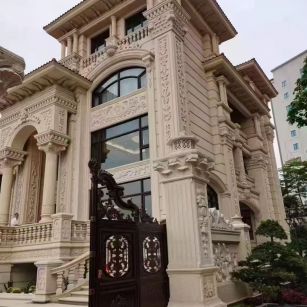 玉林 黄金麻花岗岩别墅外墙干挂效果展示