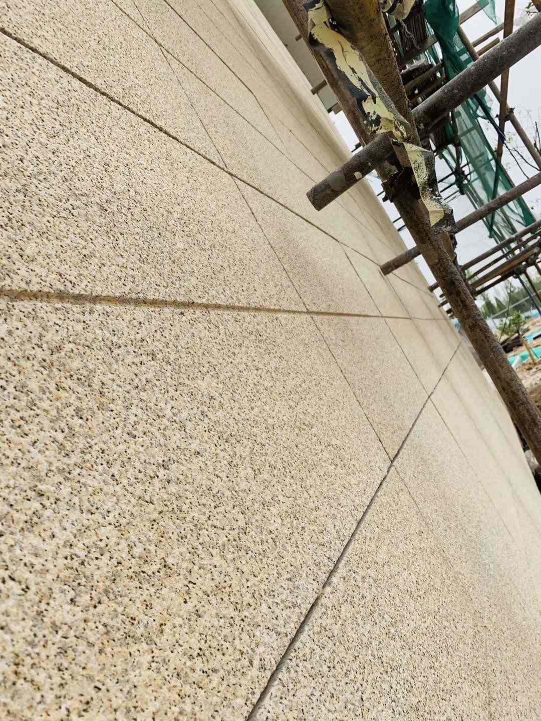 玉林 黄金麻花岗岩荔枝面外墙干挂石材效果示例