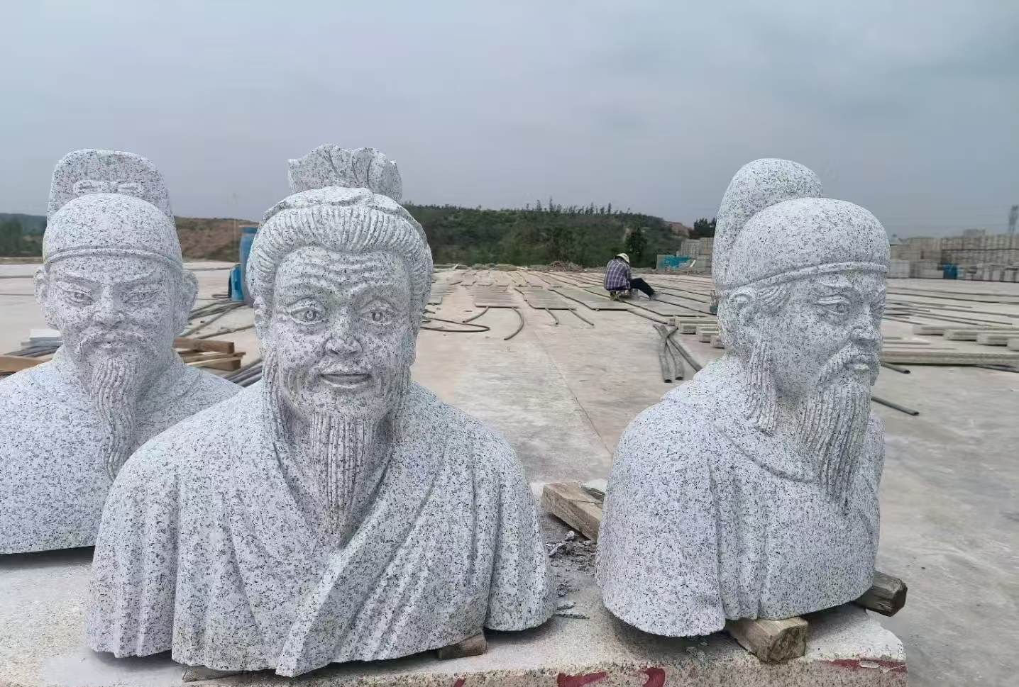 玉林 白麻花岗岩石材人物立体雕刻