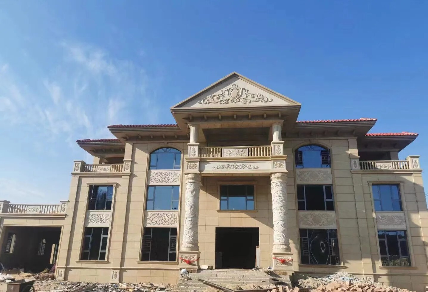 玉林 黄金麻花岗岩别墅外墙干挂